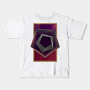 Purple geometric abstract Wine gold luxe Kids T-Shirt